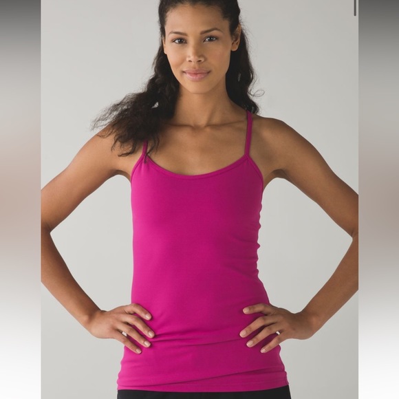 Like new!‎ Lululemon Power Y Tank *Luon Raspberry - Picture 1 of 13